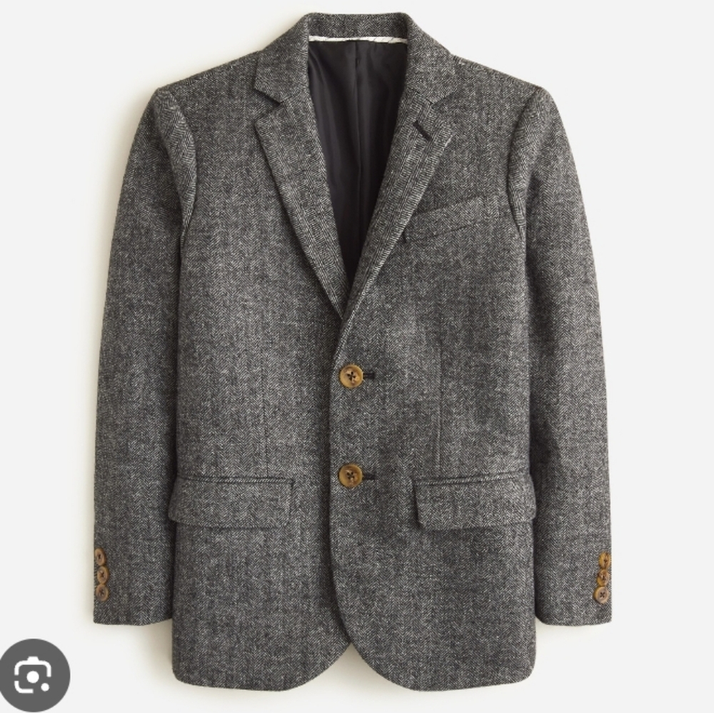 J. Crew Crewcuts Boy's Ludlow Suit Jacket In Wool Blend Herringbone 7